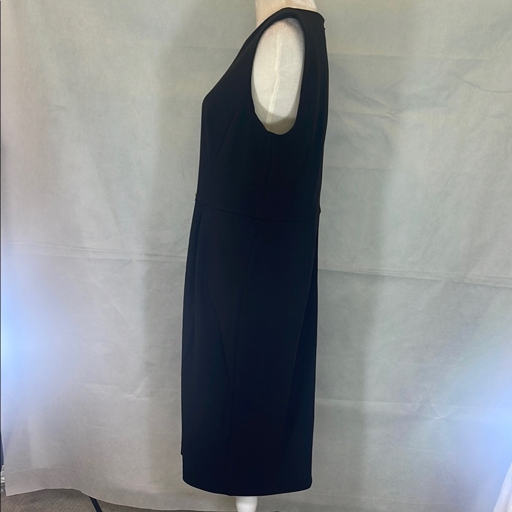 Elegant Black Sleeveless Dress with Gold Chain Detail - Picture 5 of 9
